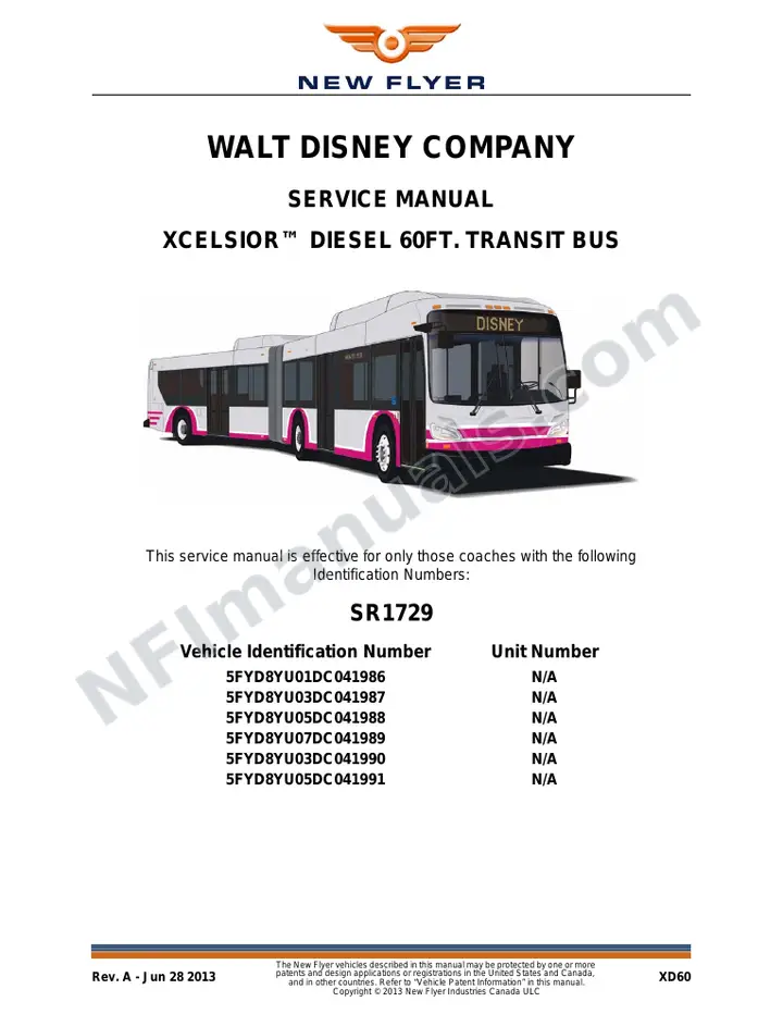 SR1729 Service Manual, Walt Disney Company first-page preview