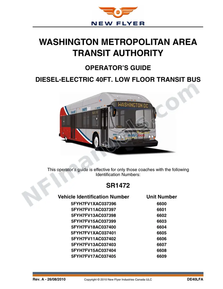 SR1472 Operator's Guide, WMATA first-page preview