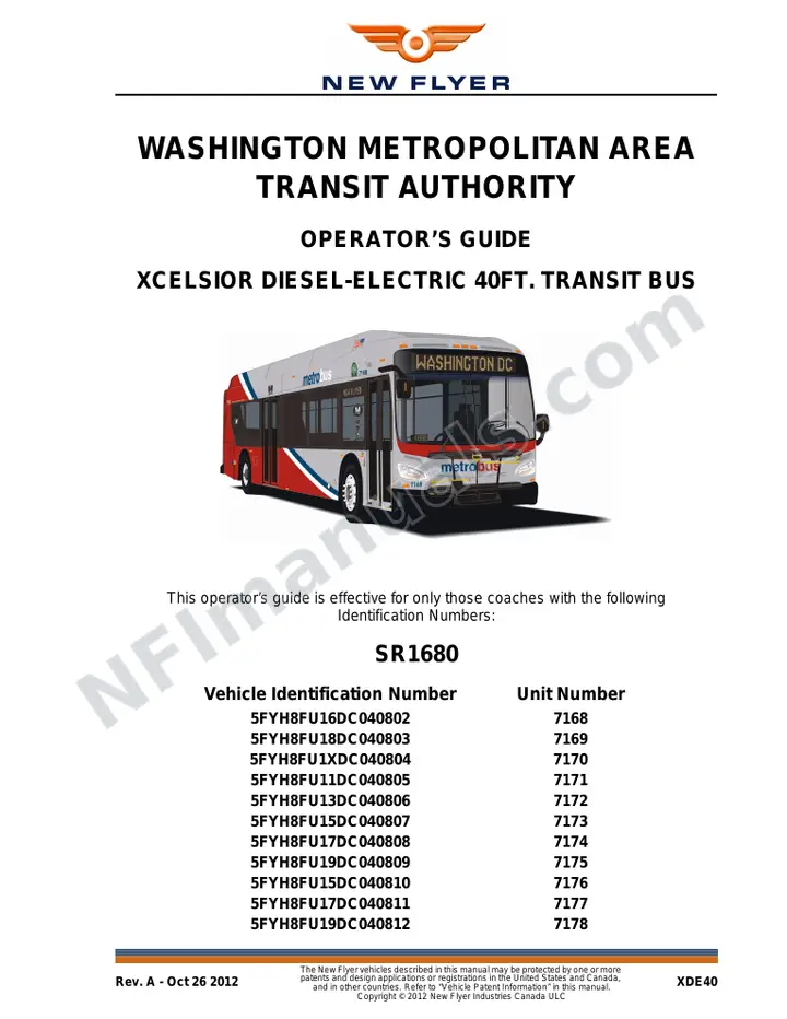 SR1680 Operator's Guide, WMATA first-page preview