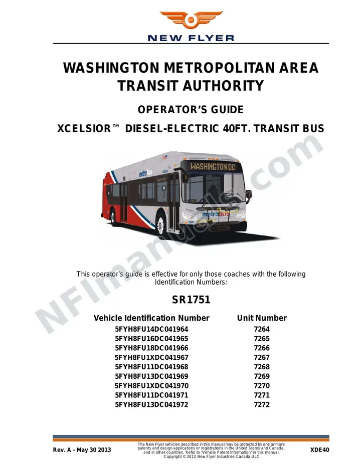 SR1751 Operator's Guide, Washingto Metropolitan Area Transportation Authority (WMATA) first-page preview