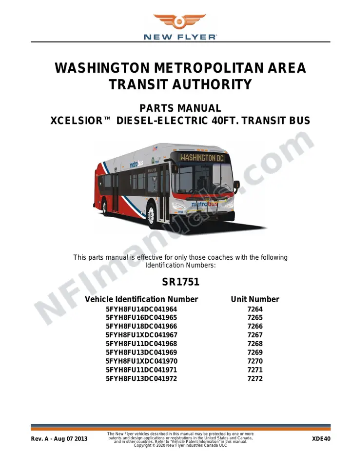 SR1751 Parts Manual, Washington Metropolitan Area Transit Authority first-page preview
