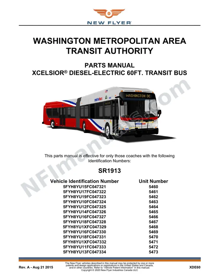 SR1913 Parts Manual, Washington Metropolitan Area Transit Authority first-page preview