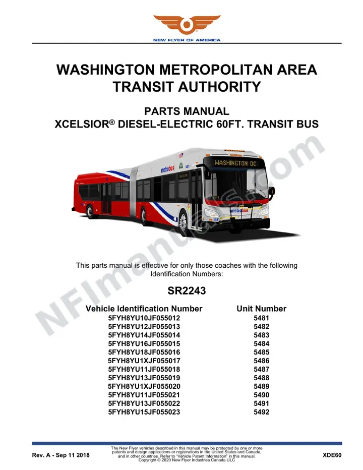 SR2243 Parts Manual, Washington Metropolitan Area Transit Authority first-page preview