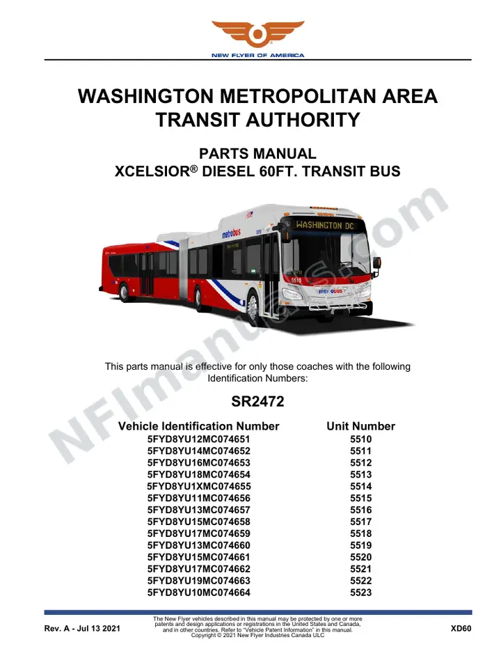 SR2472 Parts Manual, Washington Metropolitan Area Transit Authority first-page preview