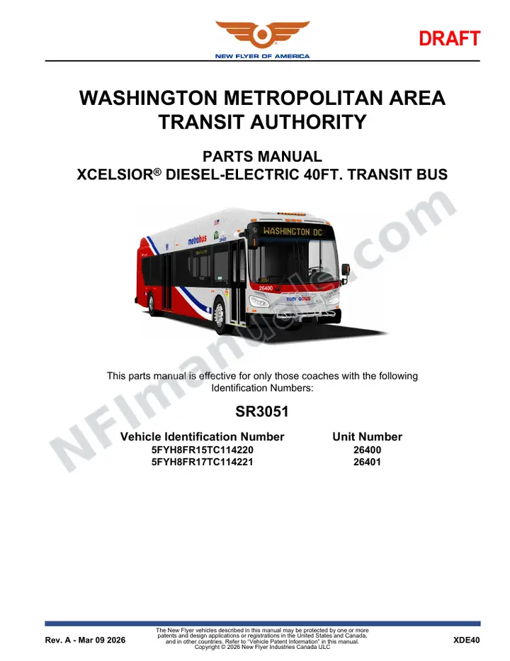 SR3051 Parts Manual, Washington Metropolitan Area Transit Authority first-page preview