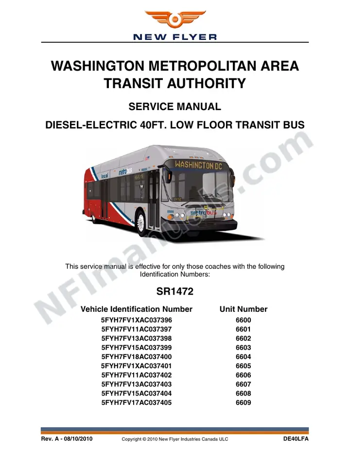 SR1472 Service Manual, WMATA first-page preview
