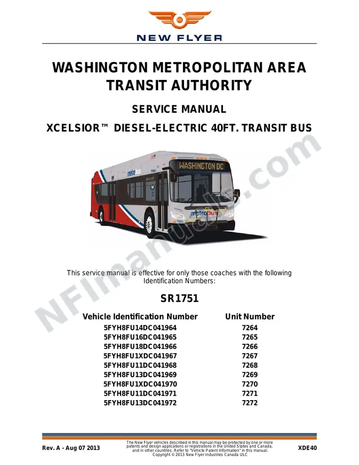 SR1751 Service Manual, Washington Metropolitan Area Transit Authority first-page preview