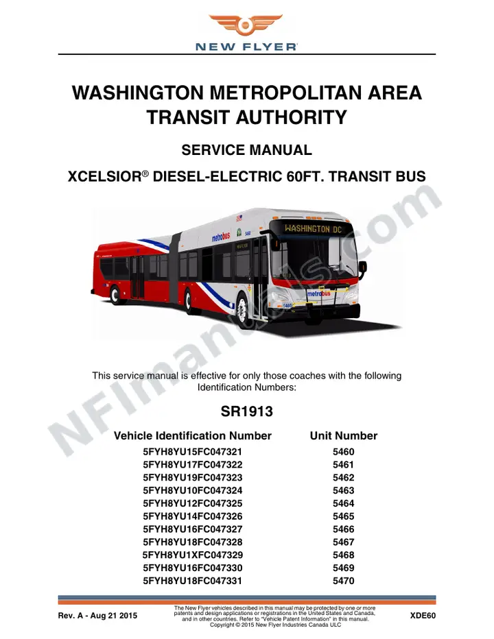 SR1913 Service Manual, Washington Metropolitan Area Transit Authority first-page preview