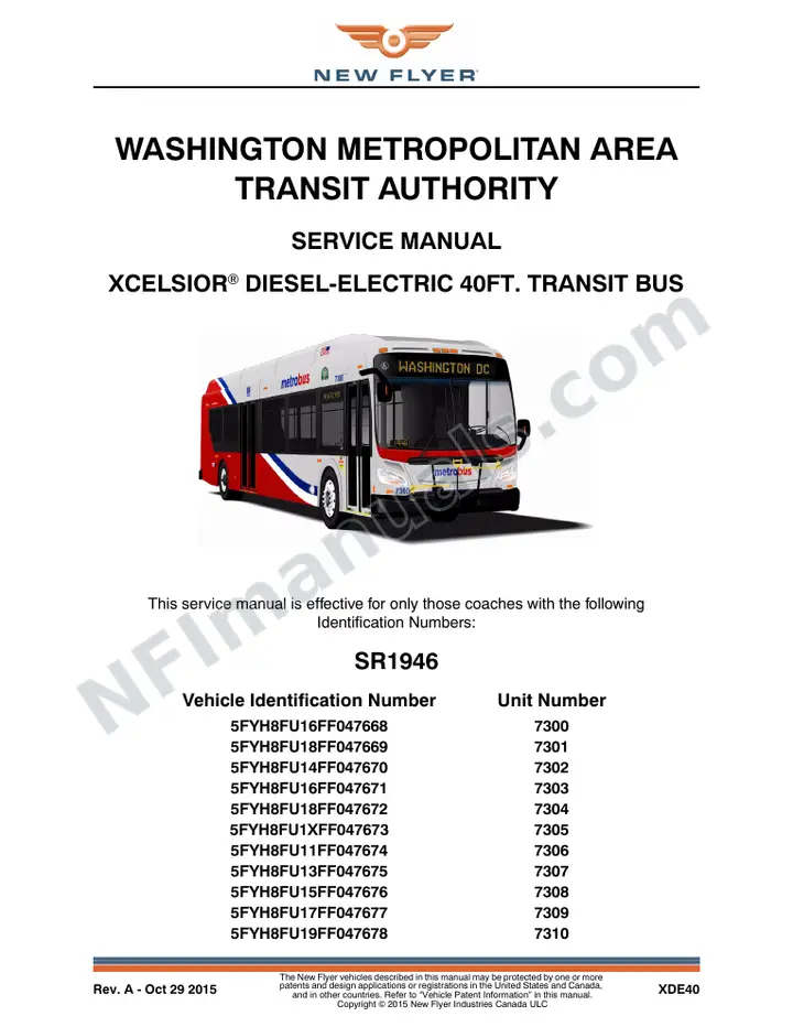 SR1946 Service Manual, Washington Metropolitan Area Transit Authority first-page preview