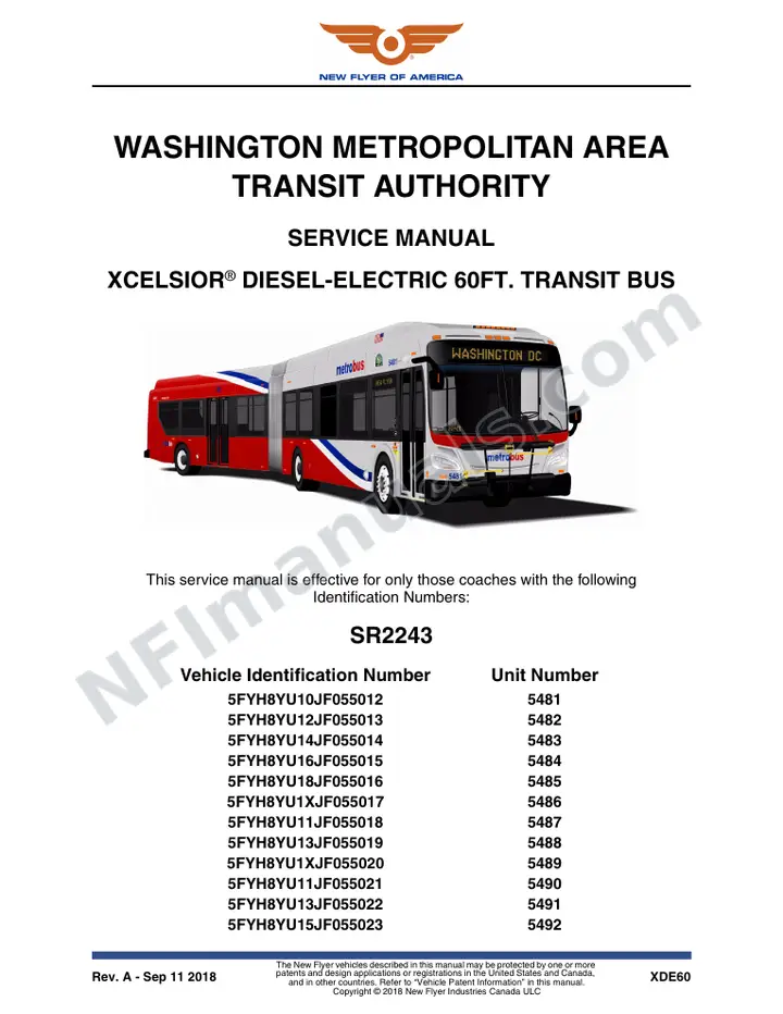 SR2243 Service Manual, Washington Metropolitan Area Transit Authority first-page preview