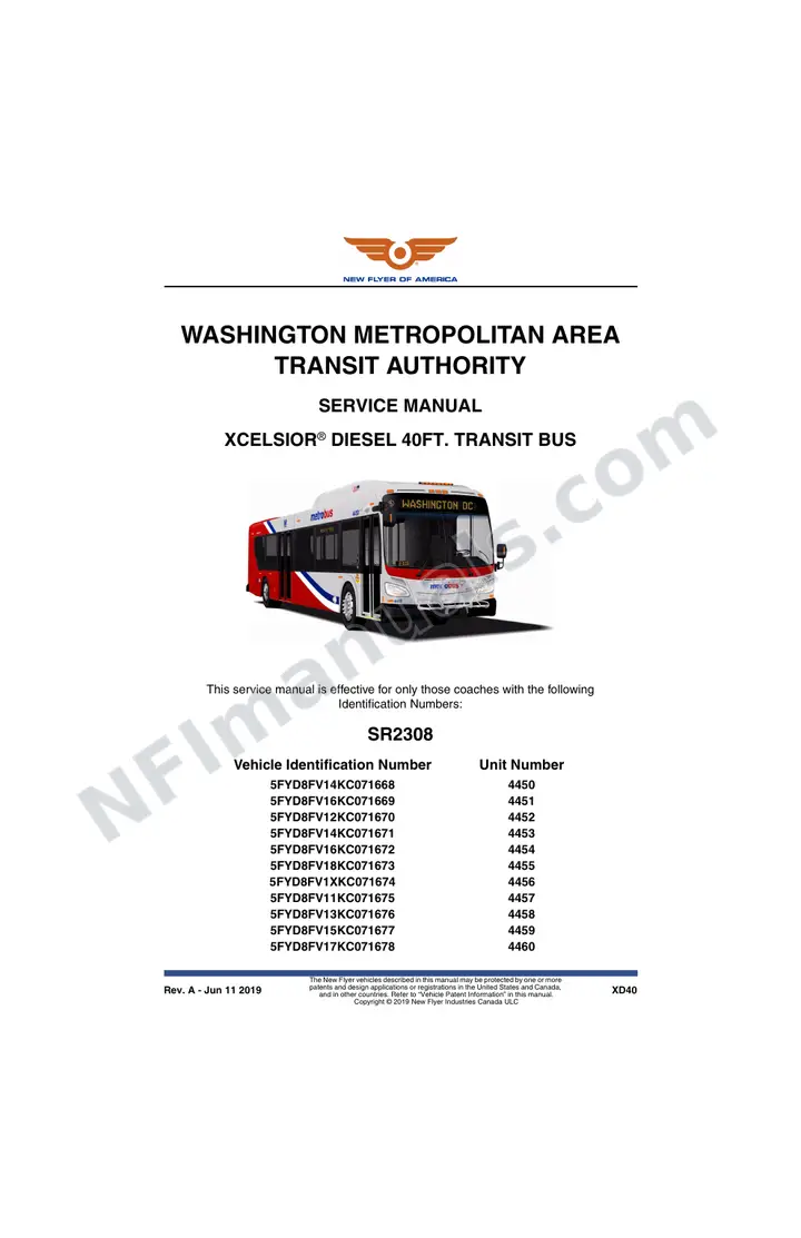SR2308 Service Manual, Washington Metropolitan Area Transit Authority first-page preview