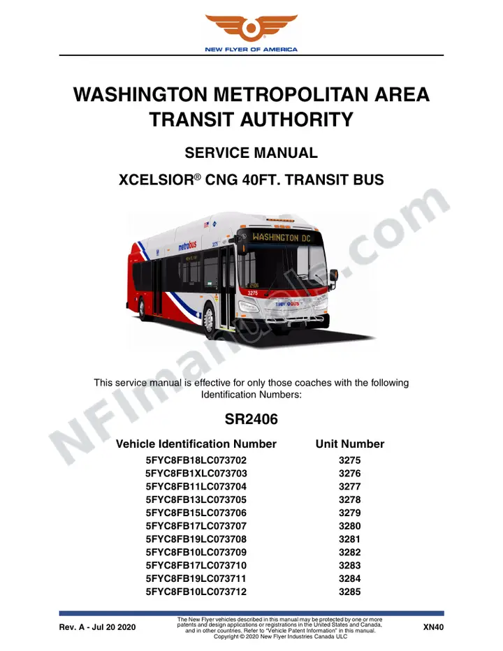 SR2406 Service Manual, Washington Metropolotan Area Transit Authority first-page preview