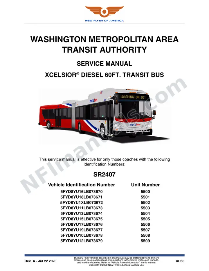 SR2407 Service Manual, Washington Metropolitan Area Transit Authority first-page preview