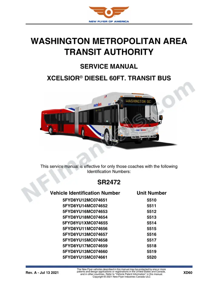 SR2472 Service Manual, WMATA Washington Metropolitan Area Transit Authority first-page preview