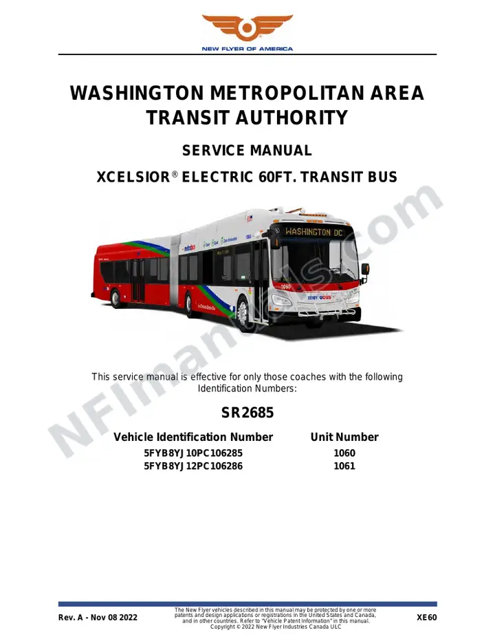 SR2685 Service Manual, WMATA first-page preview