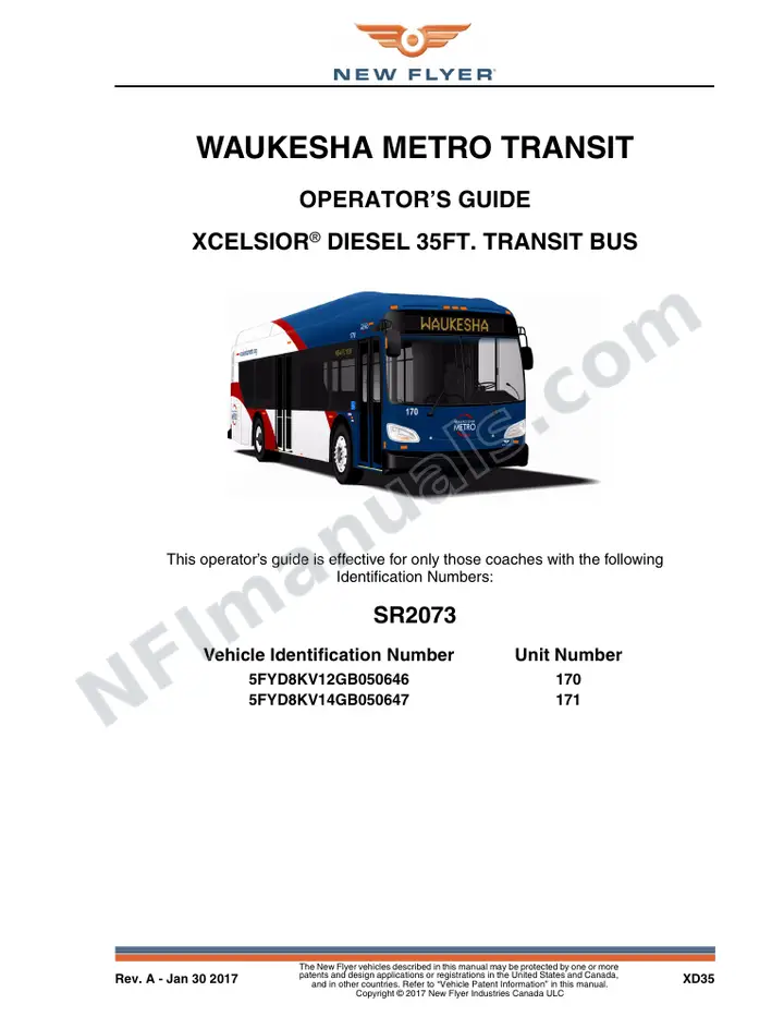 SR2073 Operator's Guide, Waukesha Metro Transit first-page preview
