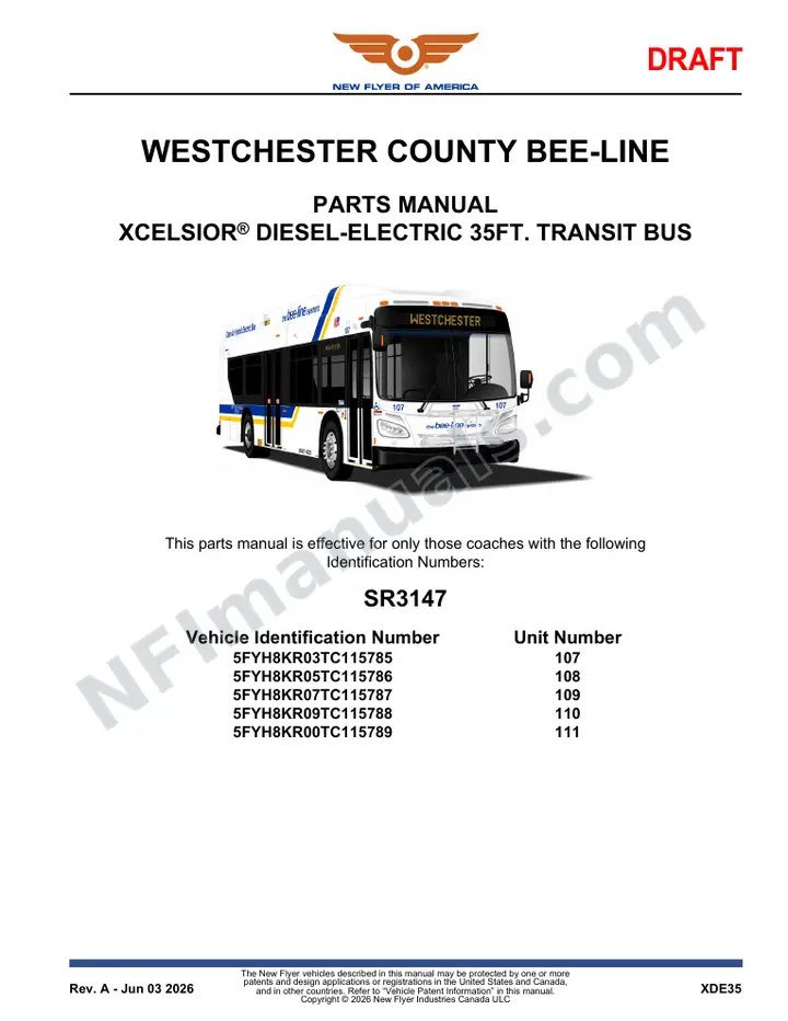SR3147 Parts Manual, Westchester County Bee-Line first-page preview
