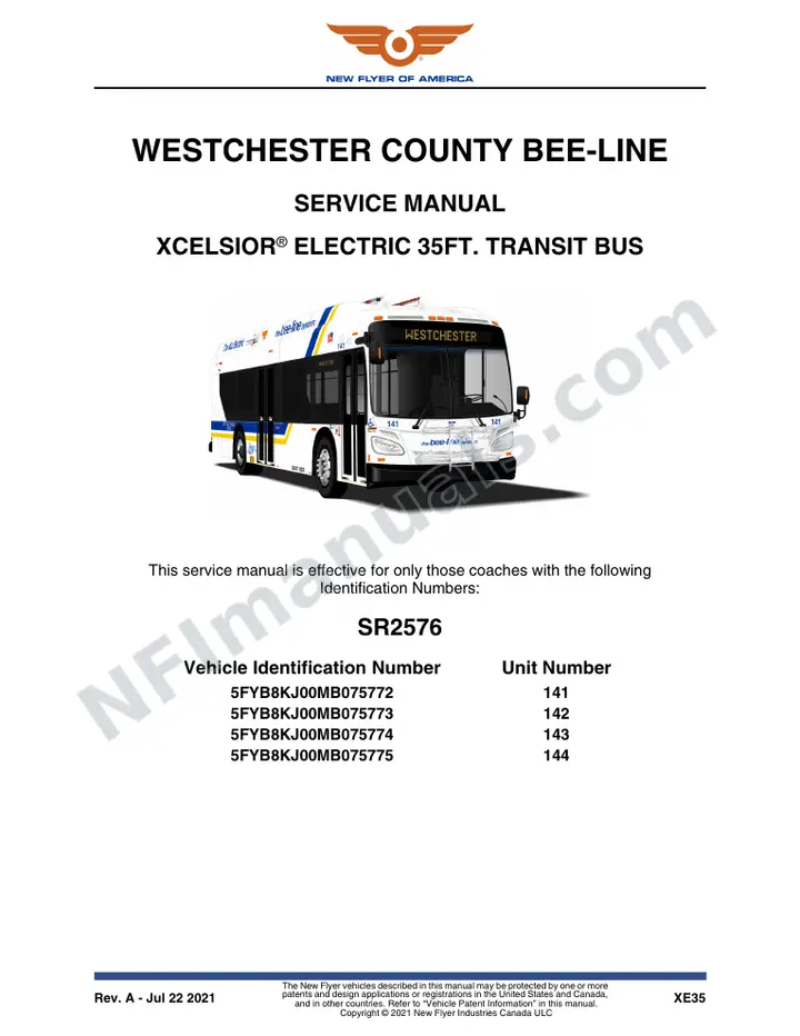 SR2576 Service Manual, Westchester County Bee-lINE first-page preview