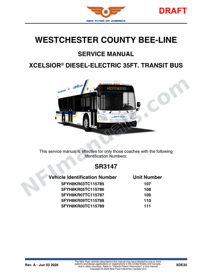 SR3147 Service Manual, Westchester County Bee-Line first-page preview