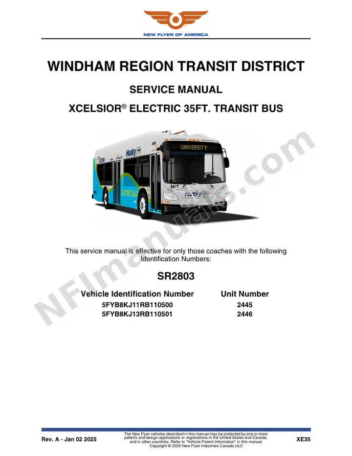 SR2803 Service Manual, Windham Region Transit District first-page preview