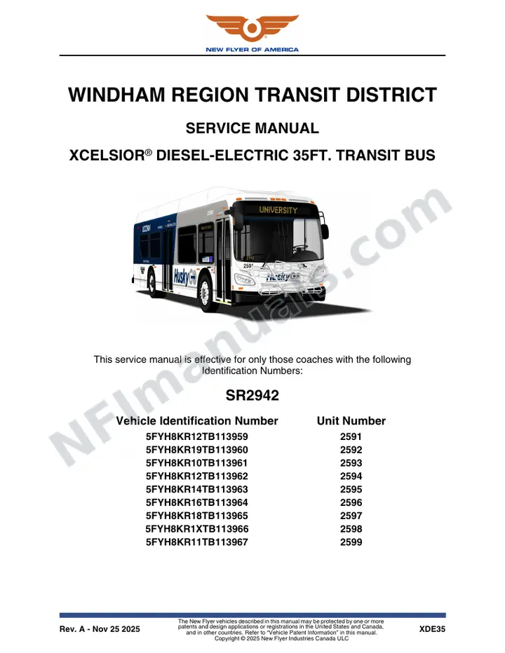 SR2942 Service Manual, Windham Region Transit District first-page preview