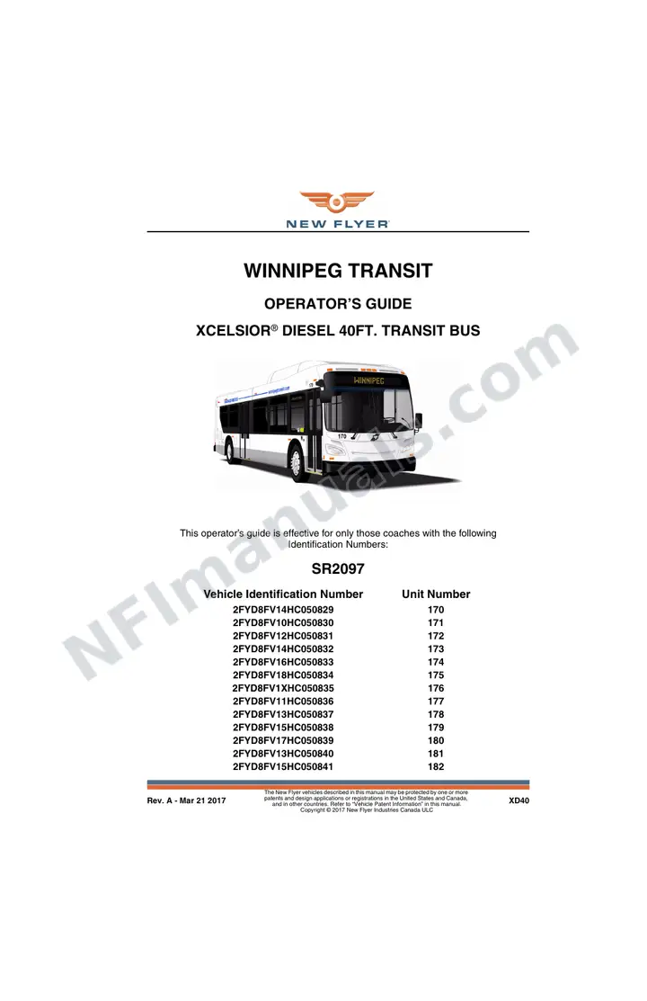 SR2097 Operator's Guide, Winnipeg Transit first-page preview