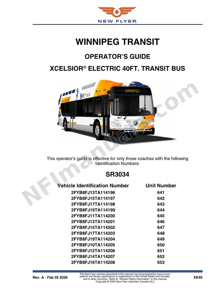 SR3034 Operator's Guide, Winnipeg Transit first-page preview