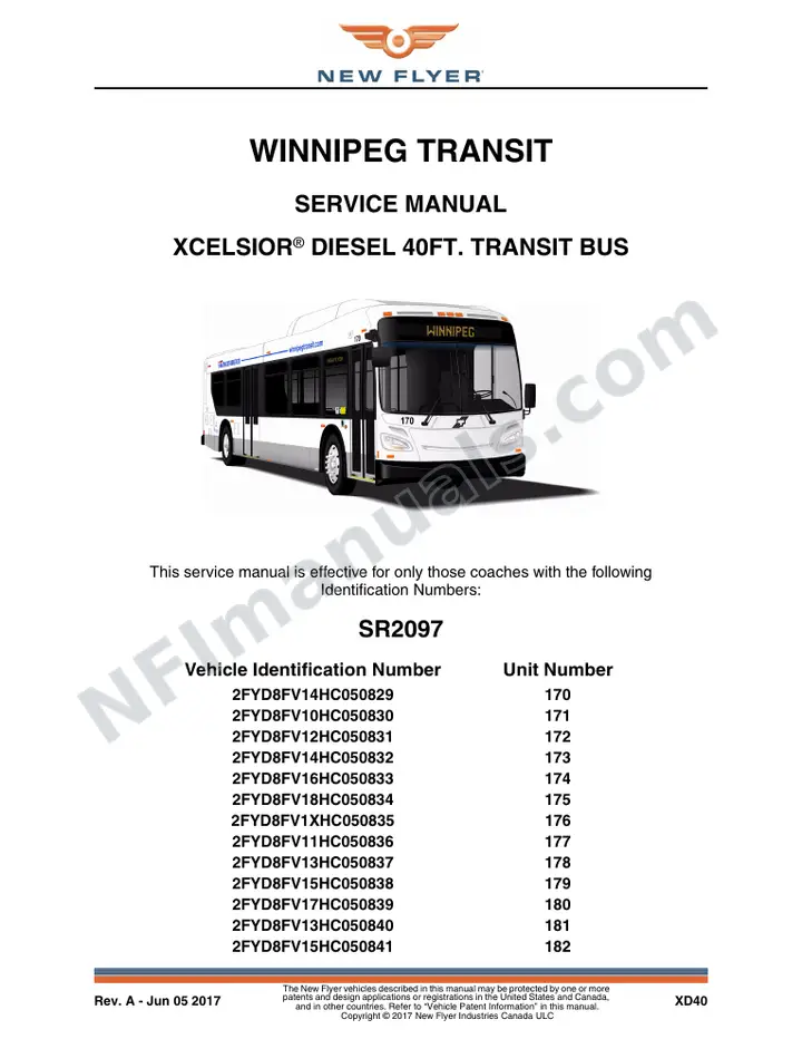 SR2097 Service Manual, Winnipeg Transit first-page preview