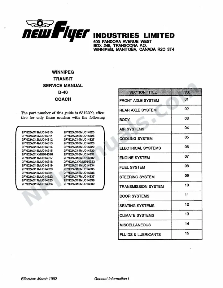 SR242 Service Manual, WinnipegTransit first-page preview