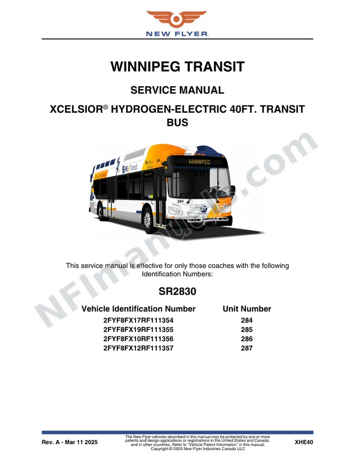 SR2830 Service Manual, Winnipeg Transit first-page preview