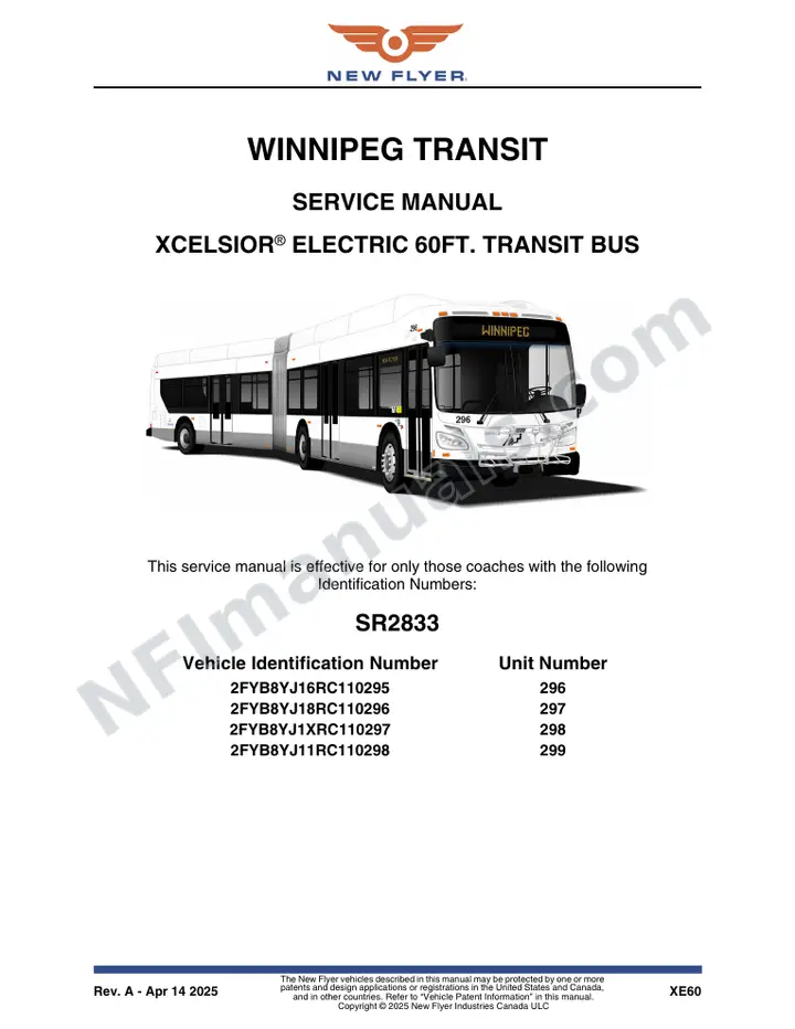 SR2833 Service Manual, Winnipeg Transit first-page preview