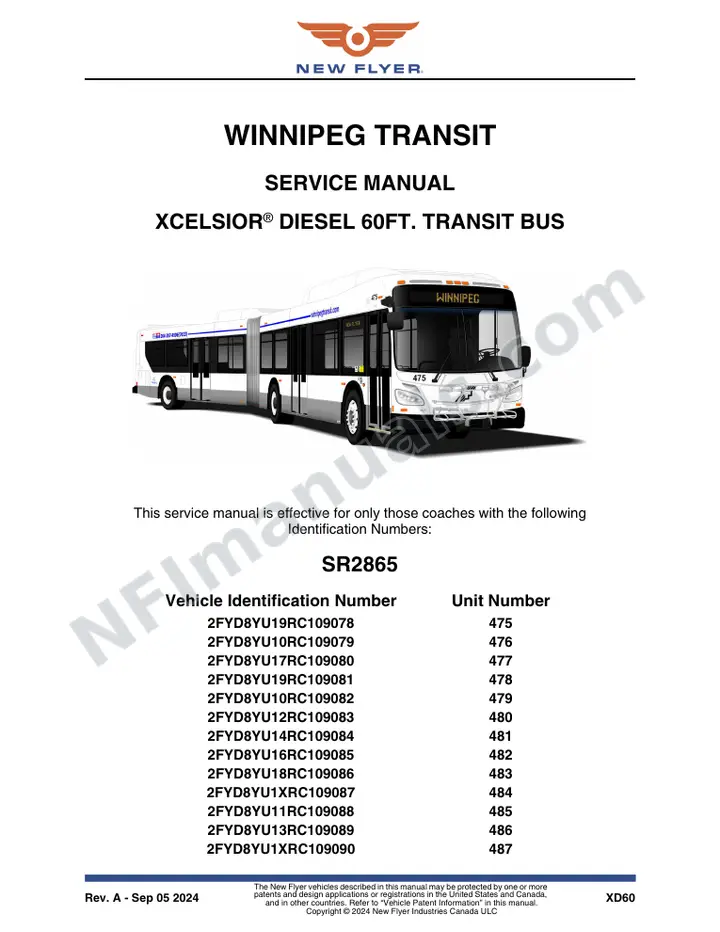 SR2865 Service Manual, Winnipeg Transit first-page preview