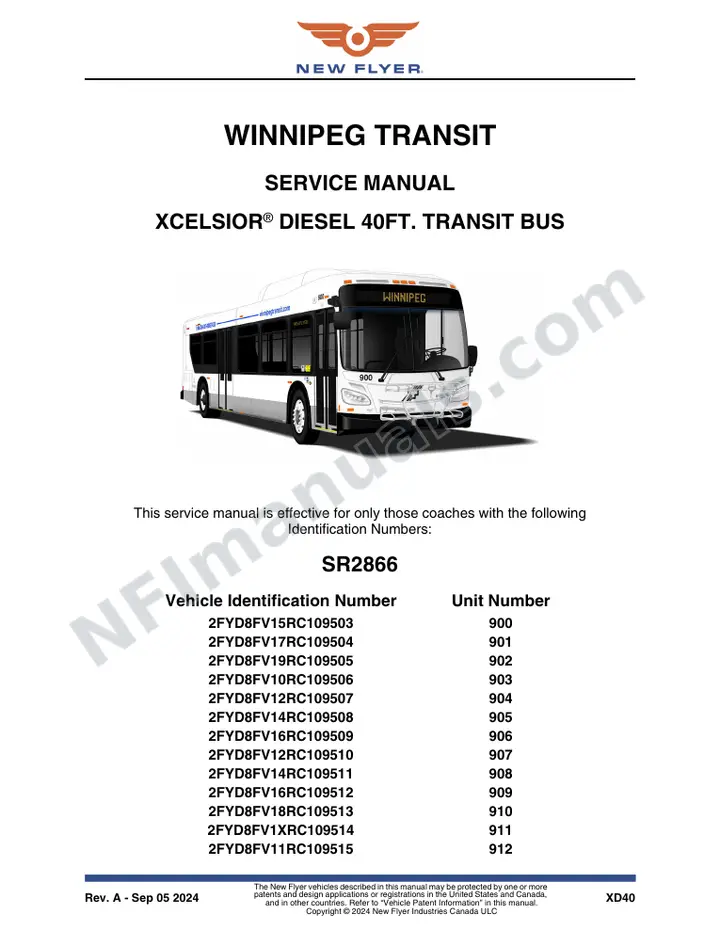 SR2866 Service Manual, Winnipeg Transit first-page preview