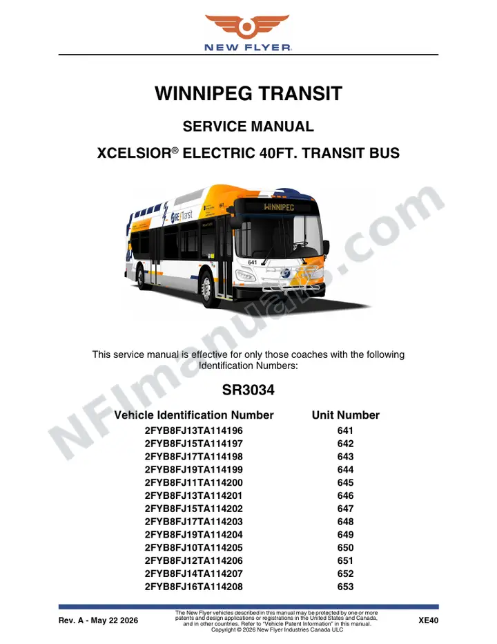 SR3034 Service Manual, Winnipeg Transit first-page preview