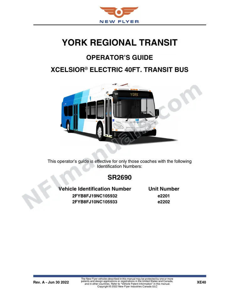 SR2690 Operator's Guide, York Regional Transit first-page preview
