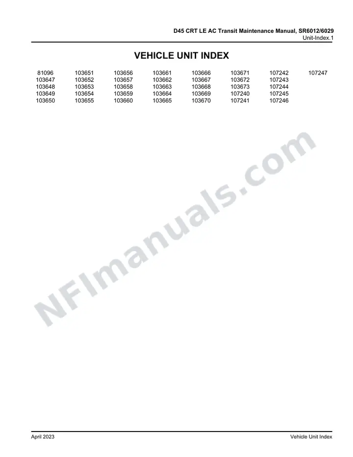 MCI D45 CRT LE Manual Package - AC Transit included manual preview