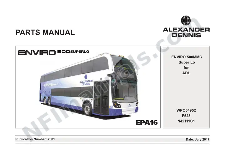 ADL Inc. US Demonstrator, 2681 Chassis Parts Manual first-page preview