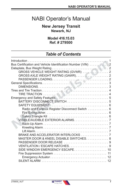 SR9227 (279500) Operator’s Manual, New Jersey Transit first-page preview