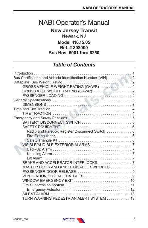 SR9256 (308000) Operator’s Manual, New Jersey Transit first-page preview