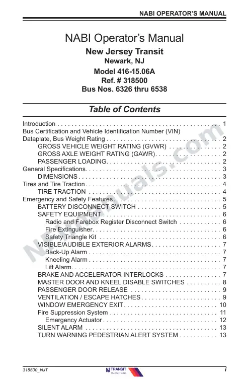 SR9268 (318500) Operator’s Manual, New Jersey Transit first-page preview