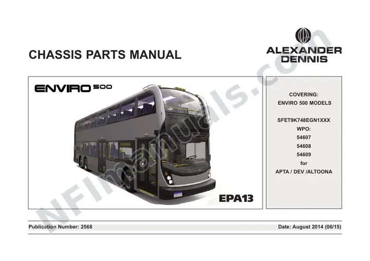 Altoona, APTA, UK Dev, 2568 Chassis Parts Manual first-page preview