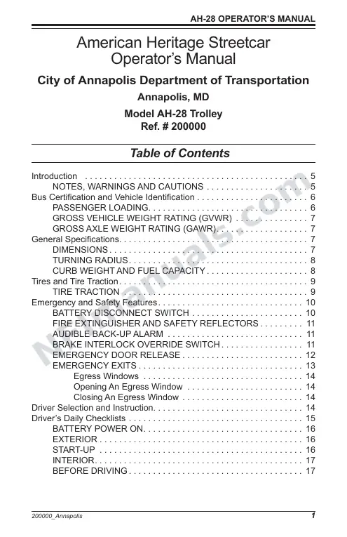 SR9157 (200000) Operator’s Manual, Annapolis first-page preview
