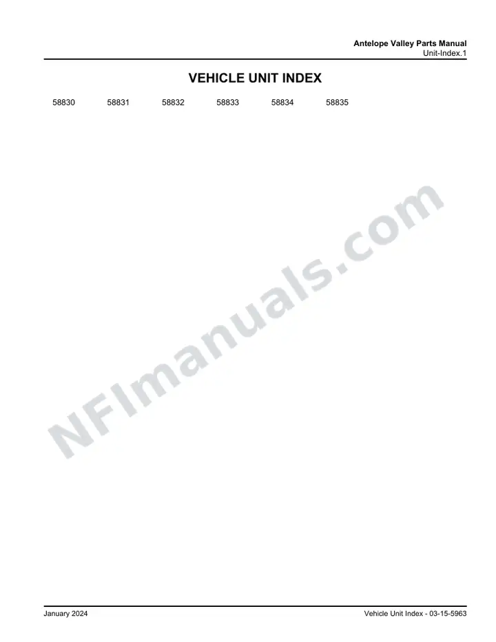 D4500 Antelope Valley Parts Manual 03 15 5963, Effective with VIN Units 58830 58835 first-page preview