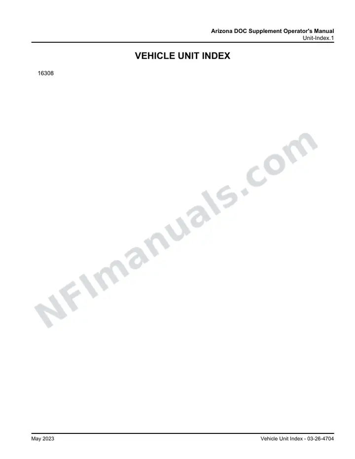 D40ISTV Arizona DOC Supplement Operator's Manual, 2021 for Unit 16308 first-page preview