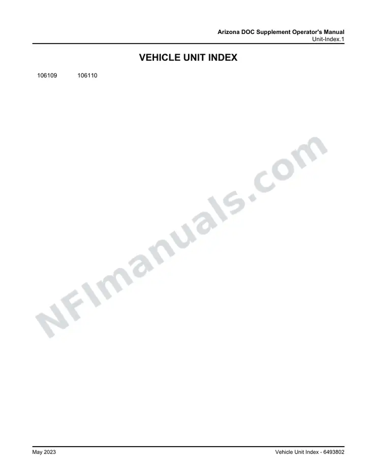 D40ISTV Arizona DOC Supplement Operator's Manual, 2022 for Units 106109, 106110 first-page preview