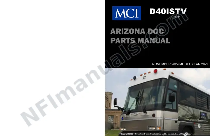 D40ISTV Arizona DOC ISTV Parts Manual SR6072, 2022 for Units 106109, 106110 first-page preview