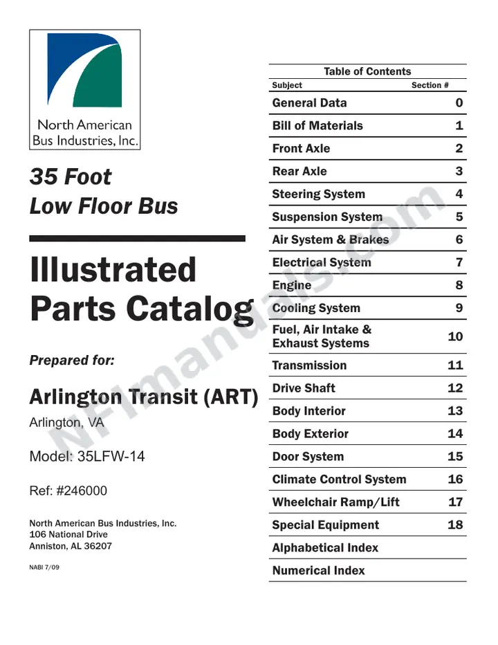 SR9198 (246000) Parts Manual, Arlington first-page preview