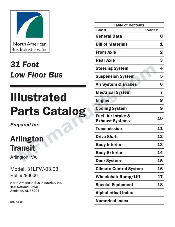 SR9240 (293000) Parts Manual, Arlington first-page preview