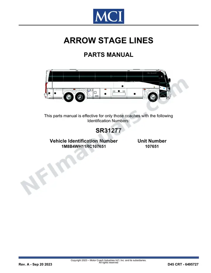 MCI D45 CRT Manual Package - Arrow Stage Lines included manual preview