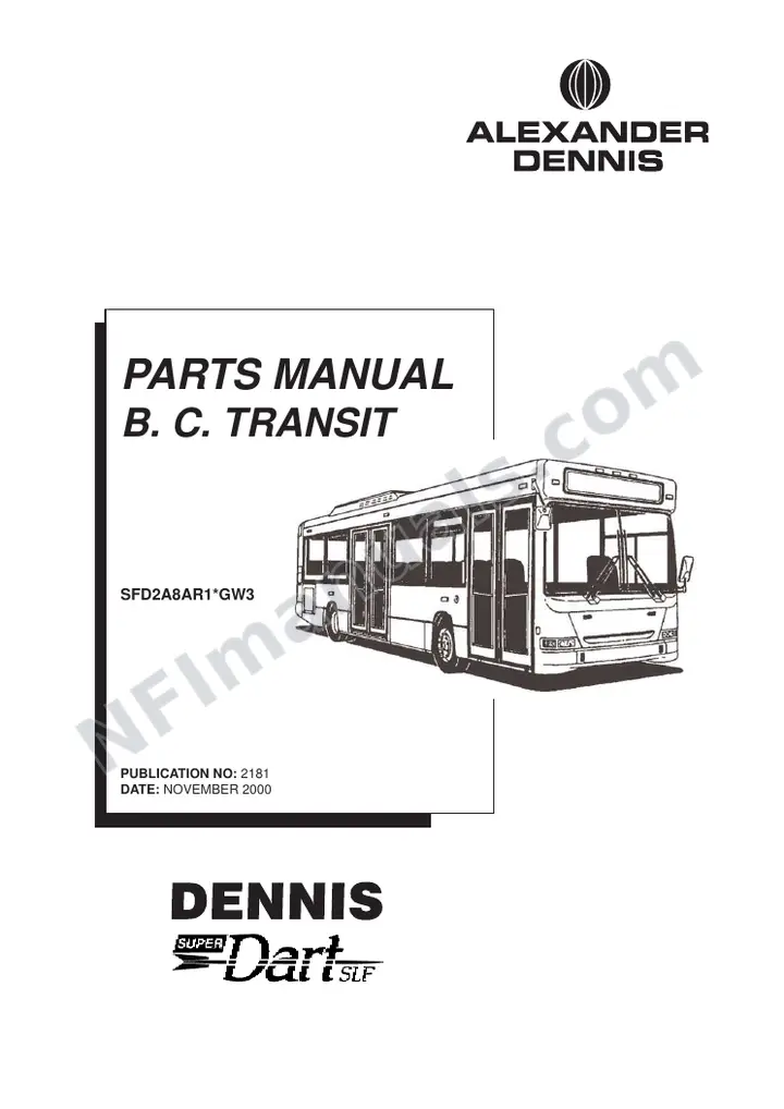 BC Transit, 2181 Chassis Parts Manual first-page preview